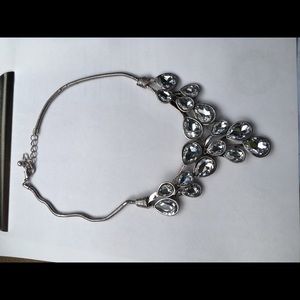 Silver sparkly necklace gemstones